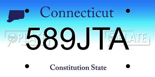 589JTA Connecticut License Plate
