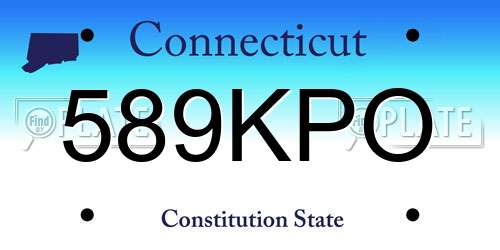 589KPO Connecticut License Plate