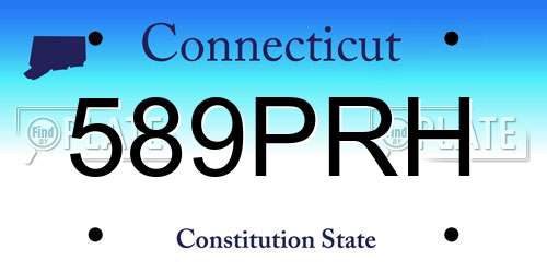 589PRH Connecticut License Plate