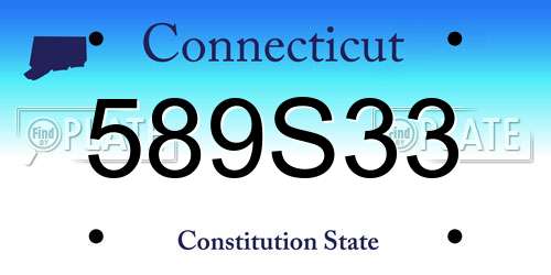 589S33 Connecticut License Plate