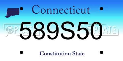 589S50 Connecticut License Plate
