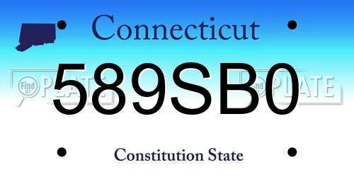589SB0 Connecticut License Plate