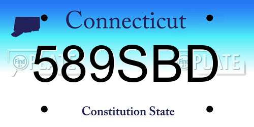 589SBD Connecticut License Plate