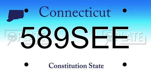 589SEE Connecticut License Plate