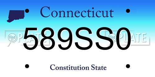589SS0 Connecticut License Plate