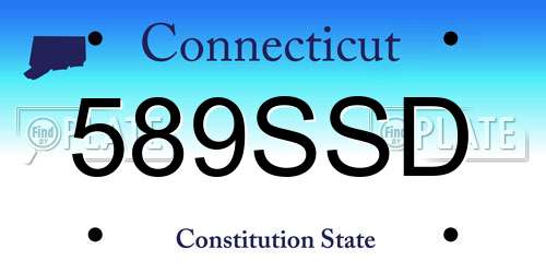 589SSD Connecticut License Plate