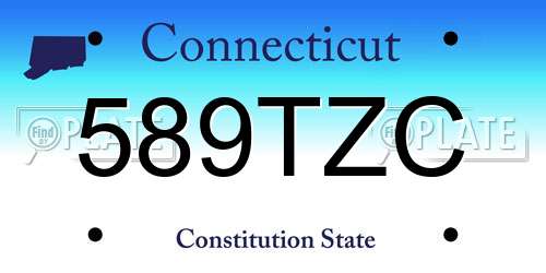 589TZC Connecticut License Plate