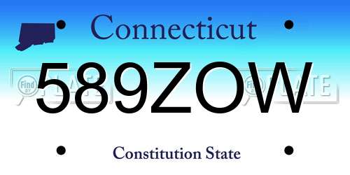 589ZOW Connecticut License Plate