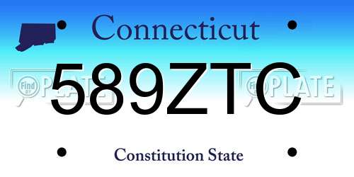 589ZTC Connecticut License Plate