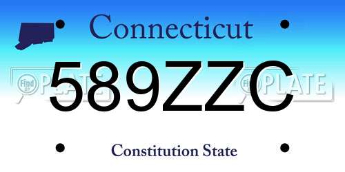 589ZZC Connecticut License Plate
