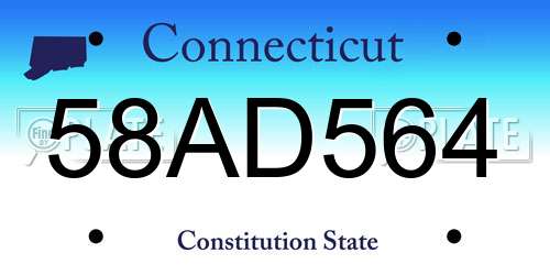 58AD564 Connecticut License Plate