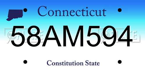 58AM594 Connecticut License Plate