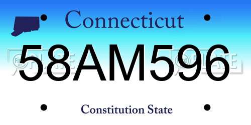 58AM596 Connecticut License Plate