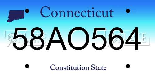 58AO564 Connecticut License Plate