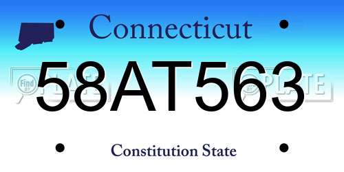 58AT563 Connecticut License Plate