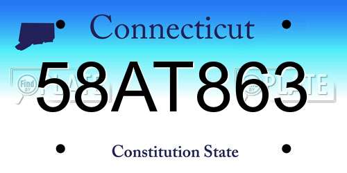 58AT863 Connecticut License Plate