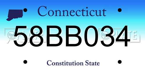 58BB034 Connecticut License Plate