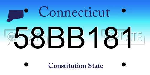 58BB181 Connecticut License Plate