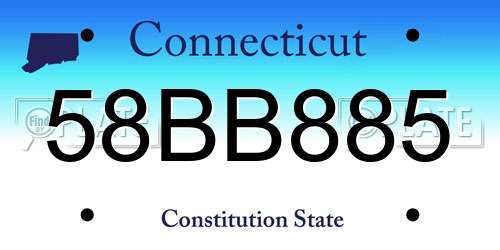 58BB885 Connecticut License Plate
