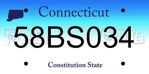 58BS034 Connecticut License Plate