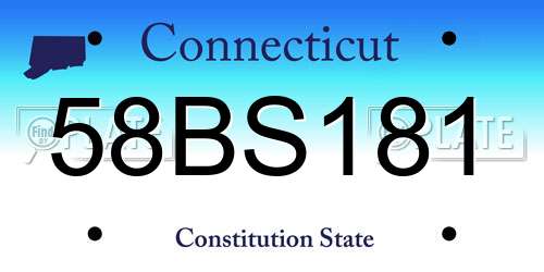 58BS181 Connecticut License Plate