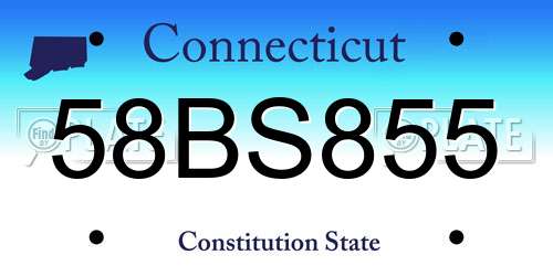 58BS855 Connecticut License Plate