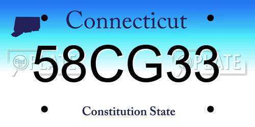 58CG33 Connecticut License Plate