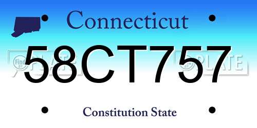 58CT757 Connecticut License Plate