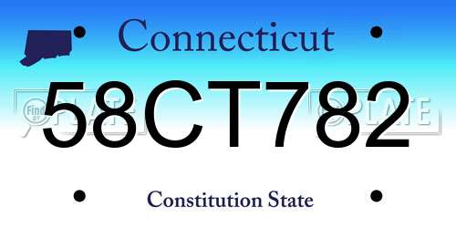 58CT782 Connecticut License Plate