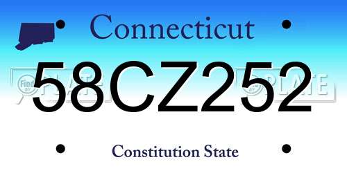 58CZ252 Connecticut License Plate