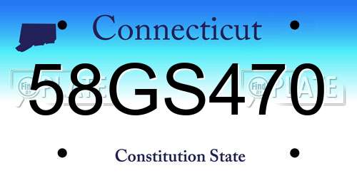58GS470 Connecticut License Plate