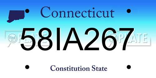 58IA267 Connecticut License Plate