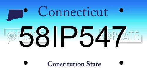 58IP547 Connecticut License Plate