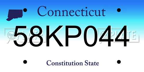 58KP044 Connecticut License Plate