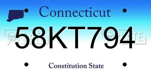 58KT794 Connecticut License Plate