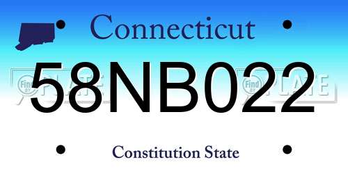 58NB022 Connecticut License Plate