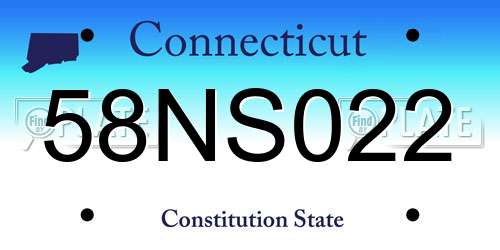 58NS022 Connecticut License Plate