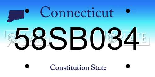 58SB034 Connecticut License Plate