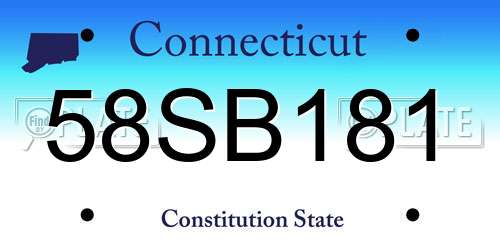 58SB181 Connecticut License Plate