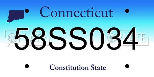 58SS034 Connecticut License Plate