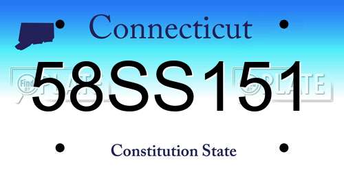 58SS151 Connecticut License Plate