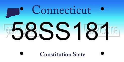 58SS181 Connecticut License Plate