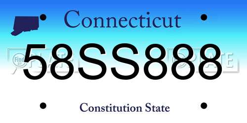 58SS888 Connecticut License Plate