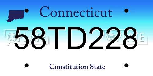 58TD228 Connecticut License Plate