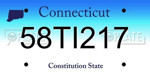 58TI217 Connecticut License Plate