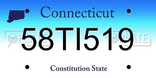 58TI519 Connecticut License Plate