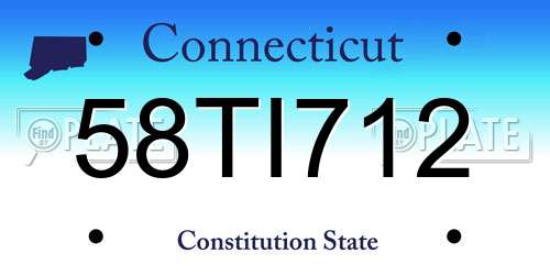 58TI712 Connecticut License Plate
