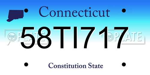 58TI717 Connecticut License Plate