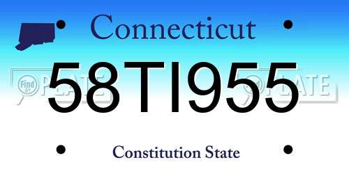 58TI955 Connecticut License Plate
