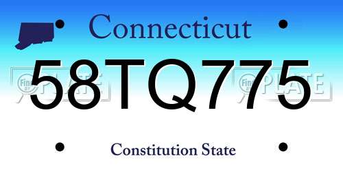 58TQ775 Connecticut License Plate